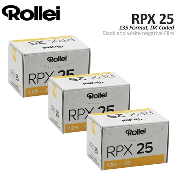 1-10 Ролки черно-бял негативен филм Rollei RPX 25 135 35 мм (36 експозиции/ролка) за фотоапарат Kodak M35 (срок на годност: 8. 2025)