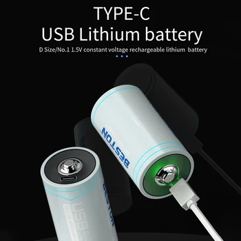 1,5 № 1 Батерия Beston USB Акумулаторна батерия 4 бр. в партията 6000 МВтч смарт чипове с зарядно кабел Type C Безплатна доставка