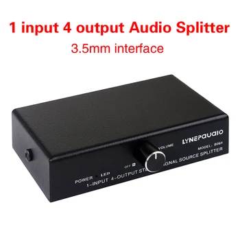 1 Вход 4 Изход Устройство за Дистрибуция на аудио честотен сигнал за Изход, без да отнема 3.5 мм Интерфейс