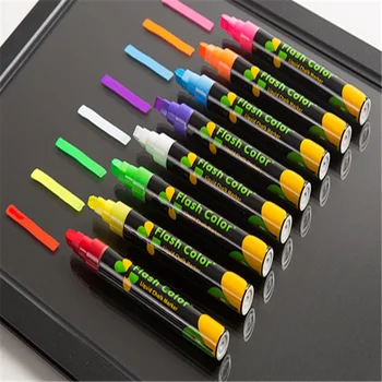 1 бр. творчески стираемый маркер флаш флуоресцентни цветове за ръце, течен бледа маркер, корейски канцеларски материали