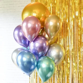 10 бр. 12-инчов латекс балони метален цвят, балони, надуваем балон за детската душа, за рожден Ден, сватбени партита, балони