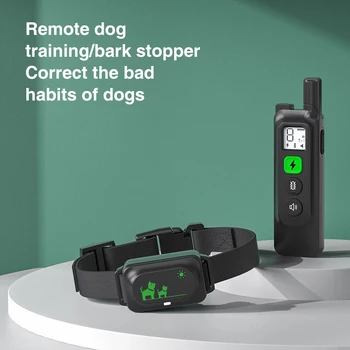 1000 м Electric тренировъчен нашийник за кучета с противоударным каишка от лай, водоустойчив USB акумулаторна дистанционно яка от лай за домашни любимци, за кучета