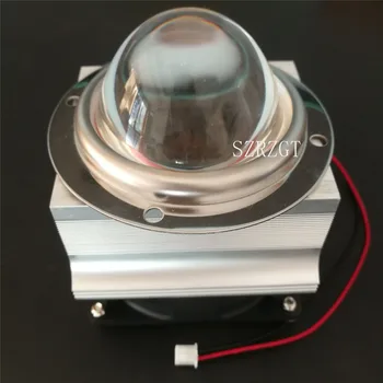 20-100 W led алуминий вентилатор за охлаждане на Радиатора + Скоба Рефлектор + 66 мм обектив 90-120 градуса