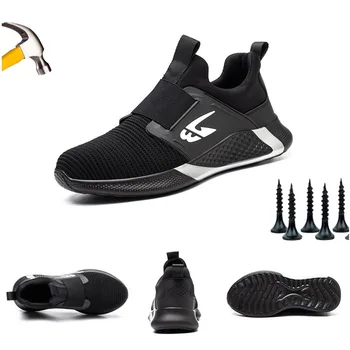 2023 JUBANG/Обувки със стоманени пръсти, Дишаща Защитни обувки за мъже и Жени, Размерът на 36-48, защита от удар и пробождане, Работни обувки
