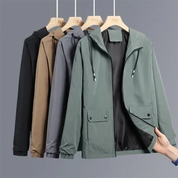 2023 Модерно яке, палто, мъжки Връхни дрехи с качулка, Якета, палта, мъжки ветровка, Якета-карго, Палта, мъжко палто