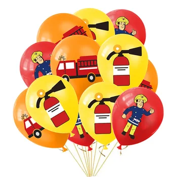 24ШТ Нова тема пожарникар атмосфера на партито по случай рождения ден на подпори за вдигане на 12-инчов набор от латексови балони 15шт