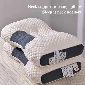 3D СПА масажна възглавница Шейная ортопедична възглавница за шията, да ни води заспя и защищающая врата Масажна възглавница от соеви влакна