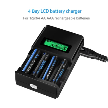 4 Слота LCD USB Зарядно Устройство За 1,2 НА AA AAA NI-MH Акумулаторни Батерии на Устройството за Бързо Зареждане 1.2 AA AAA Зарядно Устройство