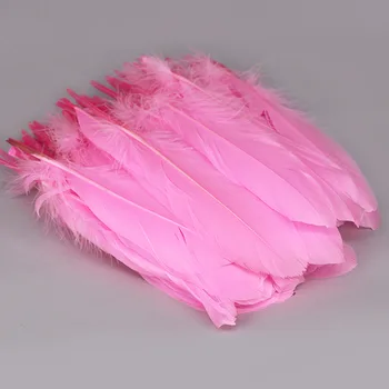 500 бр. Естествени крака на патешки пера, боядисани в розово на цвят, различни пера за бродерия, сватбена украса, аксесоари за партита 15-20 см/6-8 см