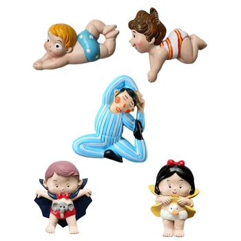 Cartoony сладък забавен клоун за плуване за момичета и момчета, 3D Дизайн от смола, стикери за хладилник, декорации за дома за готвене, подаръци
