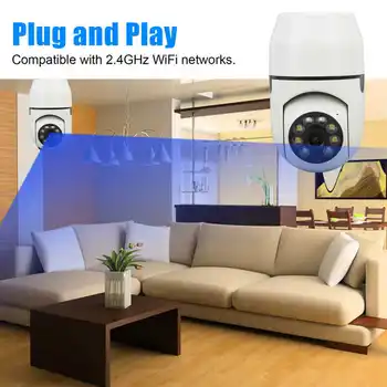 IP-камера, Wi-Fi На 2,4 G, безжична led нощна камера за сигурност с детектор за движение за дистанционно наблюдение
