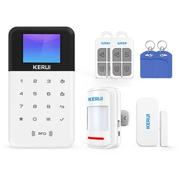 Kerui аларма Sasha WiFi gsm домашни интелигентни устройства за безопасност 110 db звуков сигнал приложение за дистанционно управление на умен дом аларма