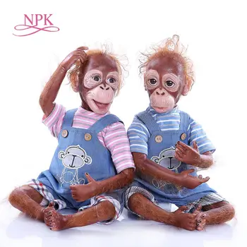 NPK 21 инча(а) 100% авторска кукла-маймуна Реборн, реалистичен орангутан, много мека силиконова гъвкава са подбрани художествена кукла реборн