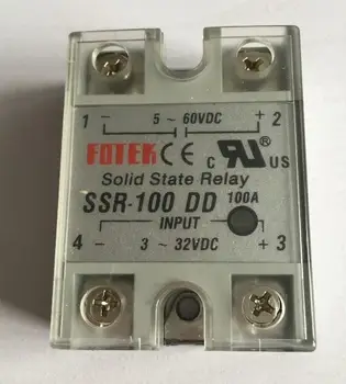 Solid state relay модул SSR-100DD 5ШТ от 5-60VDC до 3-32VDC 100A с Пластмасов капак