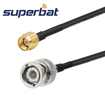 Superbat BNC Прав щекер към штекеру SMA Директен Антенно-Фидерный кабел за наблюдение на безопасността на RG174 100 см RF-Коаксиален кабел