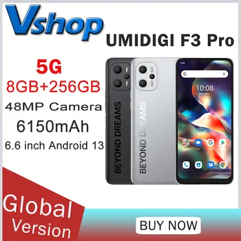 UMIDIGI F3 Pro 5G Смартфон 8 GB 256 GB 6,6 инча Android 13 48 Mp Камера 6150 mah Батерия Dimensity 700 OTG NFC Мобилен Телефон