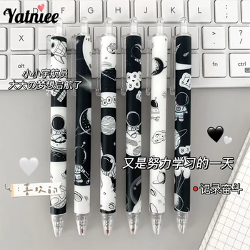 Yatniee 6шт Дръжка Kawaiii Скъпа гел писалка Красиви канцеларски материали, Офис аксесоари, Канцеларски материали, Химикалки за писане корейски дръжки