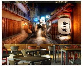 beibehang Класическа декоративна живопис 3D тапети ретро носталгия уличния фон за японски ресторант тапети за работния плот начало декор