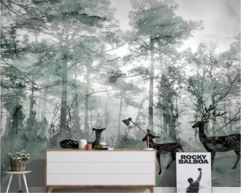 beibehang Потребителски тапети 3D стенопис Nordic forest elk dream мрамор ТЕЛЕВИЗИЯ фон стена дневна спалня декоративна стенопис
