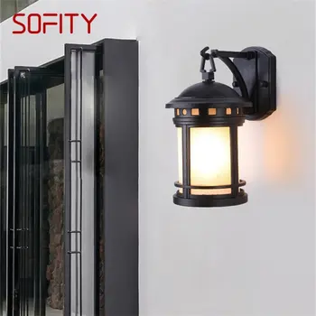 · SOFITY Уличен ретро, с монтиран на стената лампа, класически аплици, водоустойчива IP65 led лампа за дома, вилата на верандата