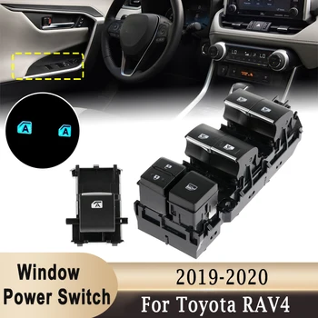 Авто Електрически Превключвател Стеклоподъемника Бутон за Управление на Led Осветление за Toyota RAV4 2019 2020 Магистър Контролер на Левия Шофьорски Прозорец