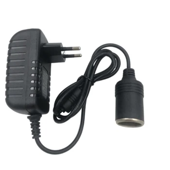 Адаптер за променлив ток 110-220 до 12 2A захранване на домакински преобразувател на запалката на автомобил фен на секретаря конвертор на ЕС/САЩ