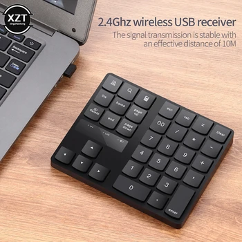 Безжична Цифрова Клавиатура 2.4 g Зареждане 35 Клавишните Бутони Мултимедийна Клавиатура със Средна Номер USB-Приемник, Plug Акумулаторна на Цифровия панел