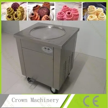 Безплатна доставка DHL/TNT, интелигентен контрол на температурата 110 В На 220 В, машина за приготвяне на сладолед; машина за приготвяне на сладолед в една кръгла тиган