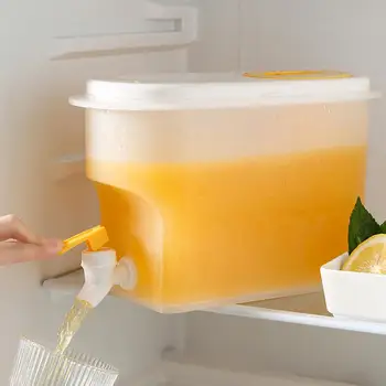 Бутилка за студена вода в хладилника обем 3,5 л, пластмасова кана за студена вода с кранче, Бутилка за лимонада за цялото семейство