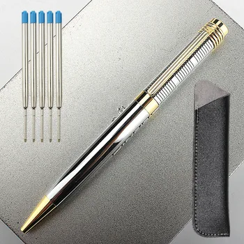 Висококачествено сребро химикалка писалка за бизнес офис, канцеларски материали, ученически принадлежности, Нова златна дръжка, финансови химикалки