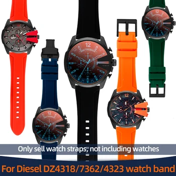 Голям водоустойчив силикон каишка за часовник Diesel DZ7362 4323 4318 мъжки каишка 24 мм 26 мм гумена гривна мек