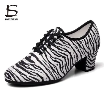 Дамски обувки за латино танци, обувки за джаз, салса, танго, за практикуване на бални танци, Модерни Дамски обувки за танц на високи токчета 34-41