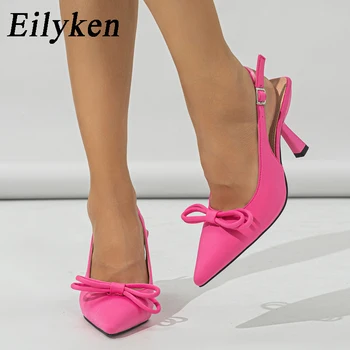 Дамски обувки-лодка Eilyken с остри пръсти и се прави извод, пикантни сандали на висок ток с каишка и катарама, елегантни джапанки Mujer