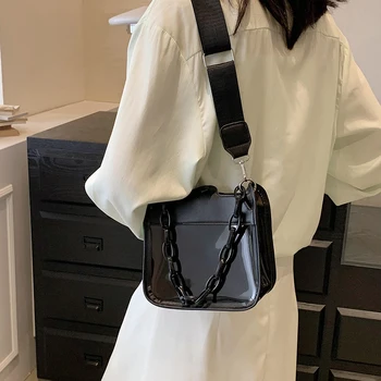 Дамски чанта през рамо, прозрачна пазарска чанта от PVC, обикновен портфейл-тоут, прости чанти-чанти, ежедневни женски клатч, чанта през рамо
