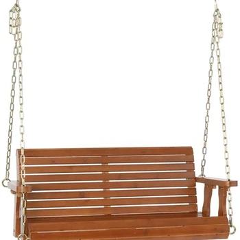 Двор Дървени люлки за верандата, за двора, Градинско кресло-люлка на пейка 4 фута кедър с желязна верига, 500 килограма, Тъмно-кафяв люлка не са включени в комплекта
