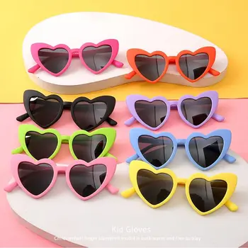 Детски Слънчеви очила със сърца, модни слънчеви очила за деца, реколта очила за момчета и момичета, 3-9 години, открит детски мультяшные очила с UV400