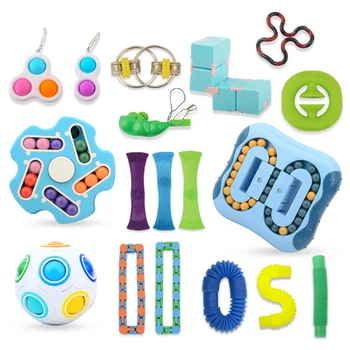Детски игри комплект-пъзел за облекчаване на стреса, сензорен комплект за непосед 18 бр. за деца и възрастни