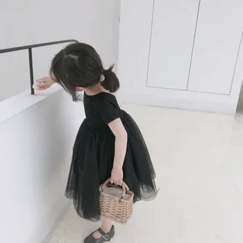 Детско балетное рокля-пакет за момичета, детски лятното модно танцово рокля с отворен гръб, костюм на принцеса за момиченца 1-6 години