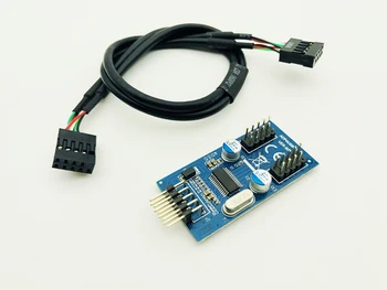 Дънна платка USB 9-пинов множител сплитер 1-2 Удлинительный USB кабел-адаптер за Карта hub 9-пинов Порт-фактор за работния плот