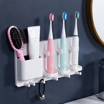 Държач за електрическа четка за зъби за съхранение в банята, Бесследное монтиране на стена, Суха поставка за четка за зъби, Аксесоари за баня
