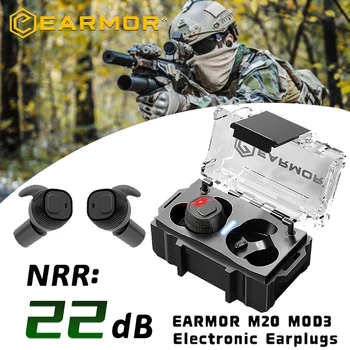 Е-слушалки за стрелба с EARMOR-M20, Тактически Слушалка подложка, намаляване на шума, Защита на слуха, NRR22db
