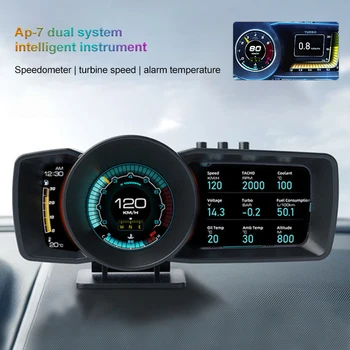 Интелигентен автомобил OBD2 GPS сензор HUD, цифров дисплей скоростомер, турбо, аларма об/мин