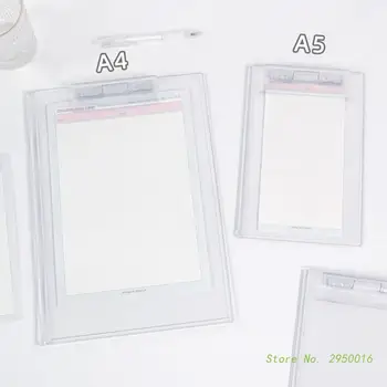 Клипборд А4, акрилен прозрачен Клипборда формат А4, държач за хартия с формат А5, Дъска за записи с профильным щипка за бележки, Празни документ