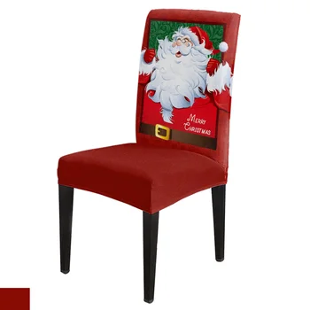 Коледен калъф за стол във формата на Снежинки, Дядо Коледа, 4 бр., голям еластичен калъф за защита на седалката, калъфи за столове, украса за дома в трапезарията