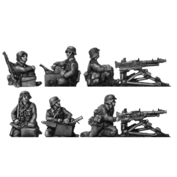 Колекция от модели от смола в мащаб 1/72, Екипът пулеметчиков, 6 човека, разположението на микро Сцена в разглобено формата и небоядисана играчки 