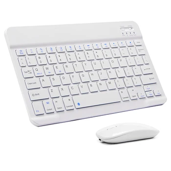 Комбинирана Bluetooth клавиатура и мишка, акумулаторна батерия за преносим безжичен комплект мишка и клавиатура за Apple iPad, iPhone, Android ios xiaomi