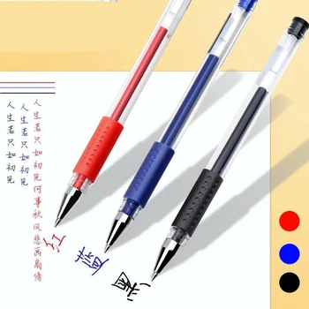 Комплект за презареждане гелевых дръжки Класическа химикалка писалка със средна точка 0,5 мм, сини, черни, с червено мастило-роллеры, канцеларски пособия за писане на скици