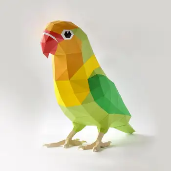 Креативна 3D книжен модел Любовта Bird Parrot САМ Animal Ornament Decoration Papercraft Играчки оригами ръчен труд за момчета и Момичета