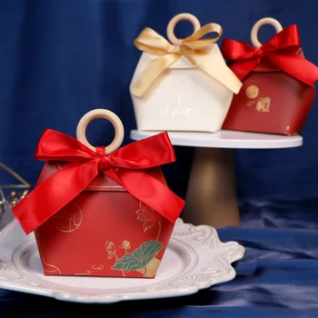 Креативна сватбена преносима кутия бонбони в ретро стил, подарък кутия за шаферките, подарък пакет за печене шоколадови бонбони и бисквитки