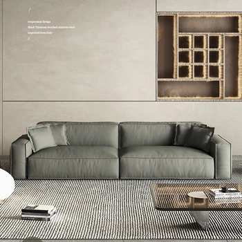 Луксозен европейски диван за хол, С модерен възглавница, италиански минималистичен дизайнерски мързелив разтегателен диван Divano Letto, европейски мебели
